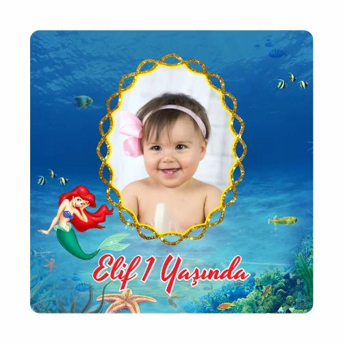 Deniz Kızı Temalı Doğum Günü Magneti